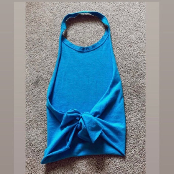 blue halter top - Picture 2 of 3